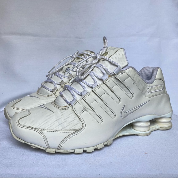 Nike Shox NZ Running Athletic White Leather Shoes 378341-128 - Picture 2 of 9